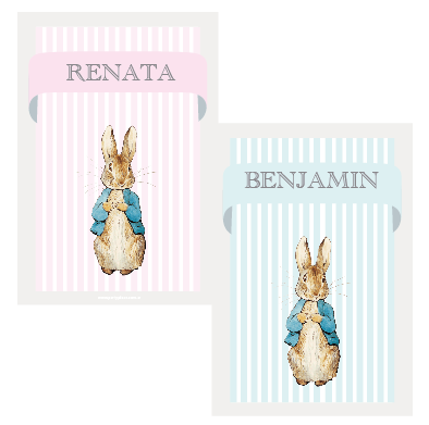 Stickers rect. gdes. Peter Rabbit 16u Pers